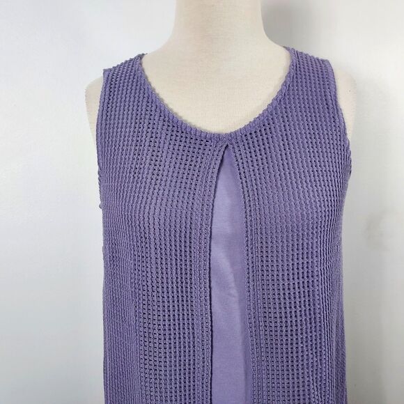 H Halston Dress Womens Size 8P Sleeveless 2Fer Attached Cardigan Purple NWOT - Picture 3 of 14
